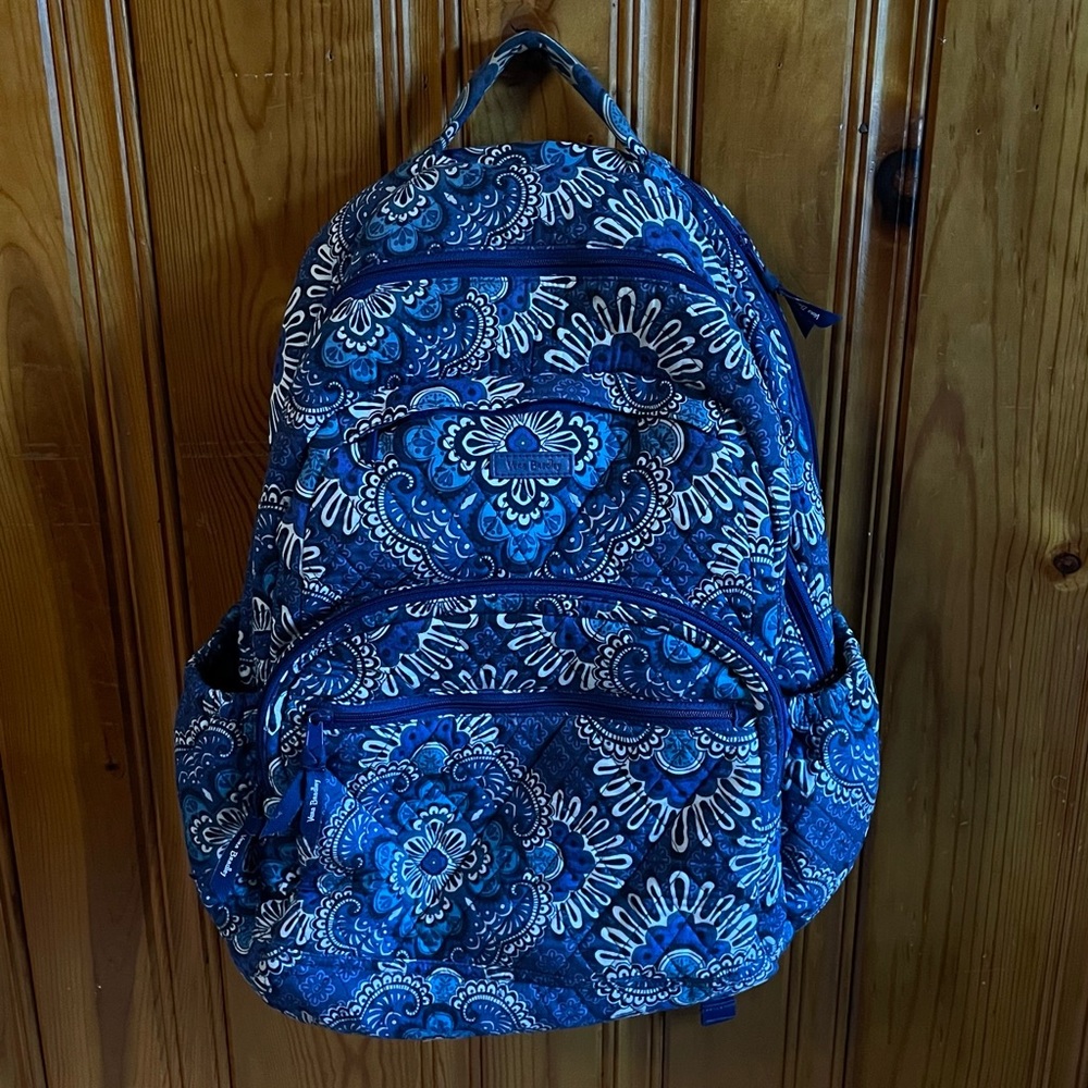 Blue Floral College Vera Bradley Backpack